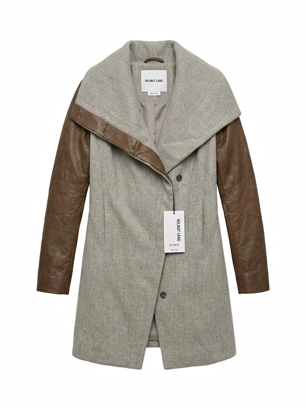 Helmut Lang Wool & Leather Coat NWT